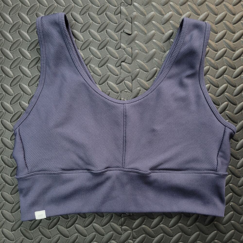 Fabletics Ribbed Longline Sports Bra Crop Large Athleisure Activewear Yoga Gym
